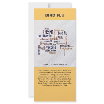Bird Flu Awareness Word Cloud Information Template Custom Rack Card by DigitalDreambuilder