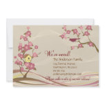 Bird House Moving Announcement Flat Card Grey