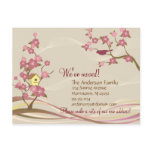 Bird House Moving Announcement Postcard Grey