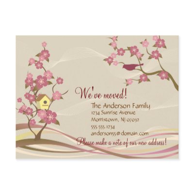 Bird House Moving Announcement Postcard Grey by ECInvites