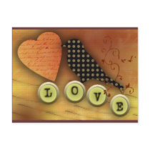 Bird in love post cards