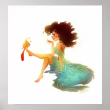 bird lady print