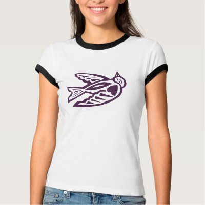 bird lino block tshirts by trollop_com