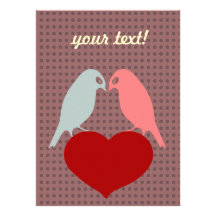 bird love hearts personalized announcements