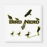 Bird Nerd Silhouette Fridge Magnets