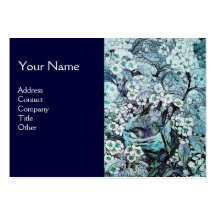 BIRD NEST,monogram ,blue white Business Card Template