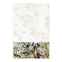 BIRD NEST ,white brown green yellow Personalized Stationery