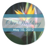 Bird of Paradise 10 Our Wedding Round Stickers
