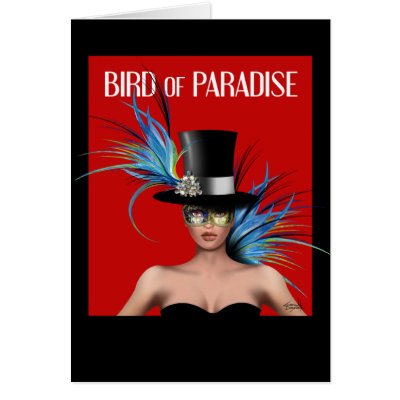Bird of Paradise Fine Art Greeting Card (red) by CherylDanielsart