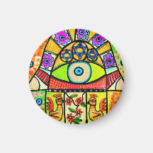 Bird Of Paradise Hamsa Fridge Magnet