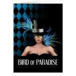 Bird of Paradise Harlequin Card teal
