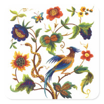 Bird of Paradise Jacobean Embroidery
