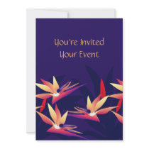 Bird-of Paradise Tropical Floral Invitation