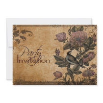 Bird of Paradise Vintage Floral Elegant Party Custom Invite