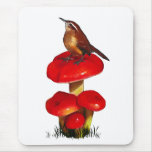 Bird On A Toadstool: Original Pastel Art Mouse Pads