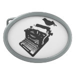 Bird on a Typewriter Belt Buckle
