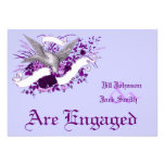 Bird on Bouquet (Purple) Invitations