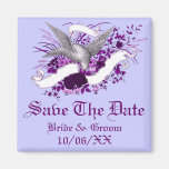 Bird on Bouquet (Purple) Refrigerator Magnet