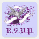 Bird on Bouquet (Purple) Stickers