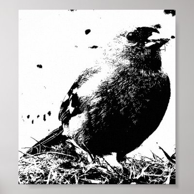 Bird on Grass Poster by Petey85