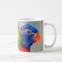 Bird on Mug: Beautiful Rainbow Lorikeet Parrot
