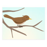 Bird sitting on branches of a tree postcard