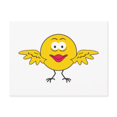 Bird  Smiley Face Post Cards by doonidesigns