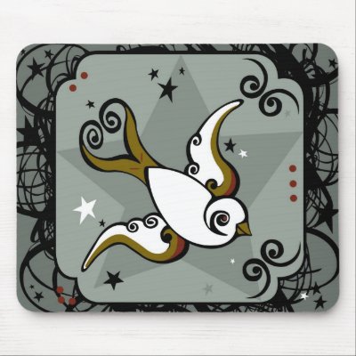 Bird Tattoo Mousepad by jfarrell12