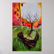 Bird Tree Light II Poster