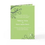 Bird with twig Wedding Invitation Green Card