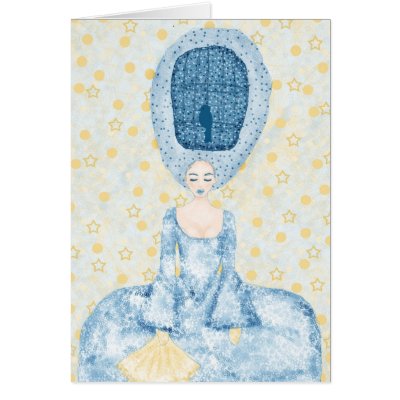 Birdcage Wig Greeting Cards by melteddoodles