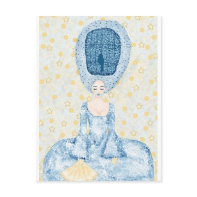 Birdcage Wig Post Card by melteddoodles