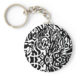 "Birdcreature" B&W Abstract Keychain