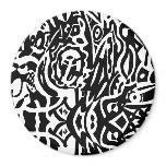 "Birdcreature" B&W Abstract Fridge Magnet