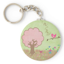 Birdie in a Tree Keychains