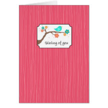 Birdie on Branch - Thinking of You Greeting Card