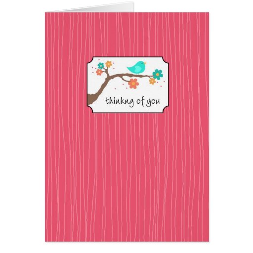Birdie on Branch - Thinking of You Greeting Card