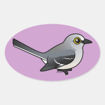 Birdorable Northern Mockingbird Oval Stickers