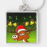 Birds' and Deer's Christmas Celebration Concert Key Chains