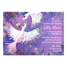 Birds & Bees Bat Mitzvah Invitation Invite