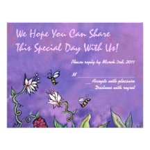 Birds & Bees Wedding Invitation reply card