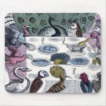 Birds Dinner Party Mouse Mat