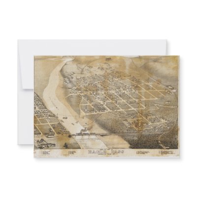 Bird's Eye View Map of Eagle Pass Texas in 1887 Personalized Invite by wallarts