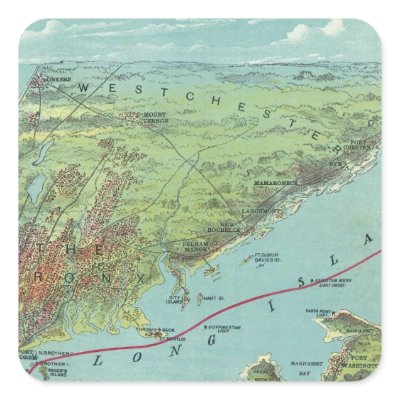 Birds Eye View Map Of New York And Vicinity by davidrumsey