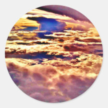 Birds Eye View of the Clouds Round Stickers