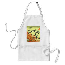 Birds Flying Red Moon Aprons