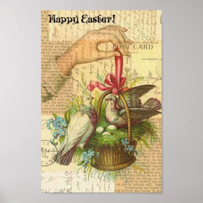 Birds in a Basket, Easter Poster by angelandspot