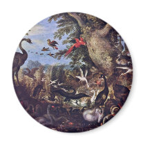 Birds In A Landscape By Roelant Savery Refrigerator Magnets