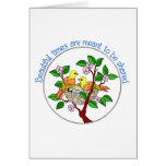Birds in Nest Beautiful Times are Shared Greeting Cards