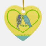 Birds Kissing Heart Vine In Beak Heart Ornament